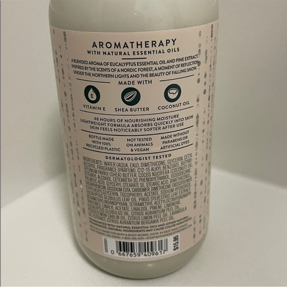 Bath & Body Works Eucalyptus Pine Body Lotion with Gold Cap - Picture 3 of 4